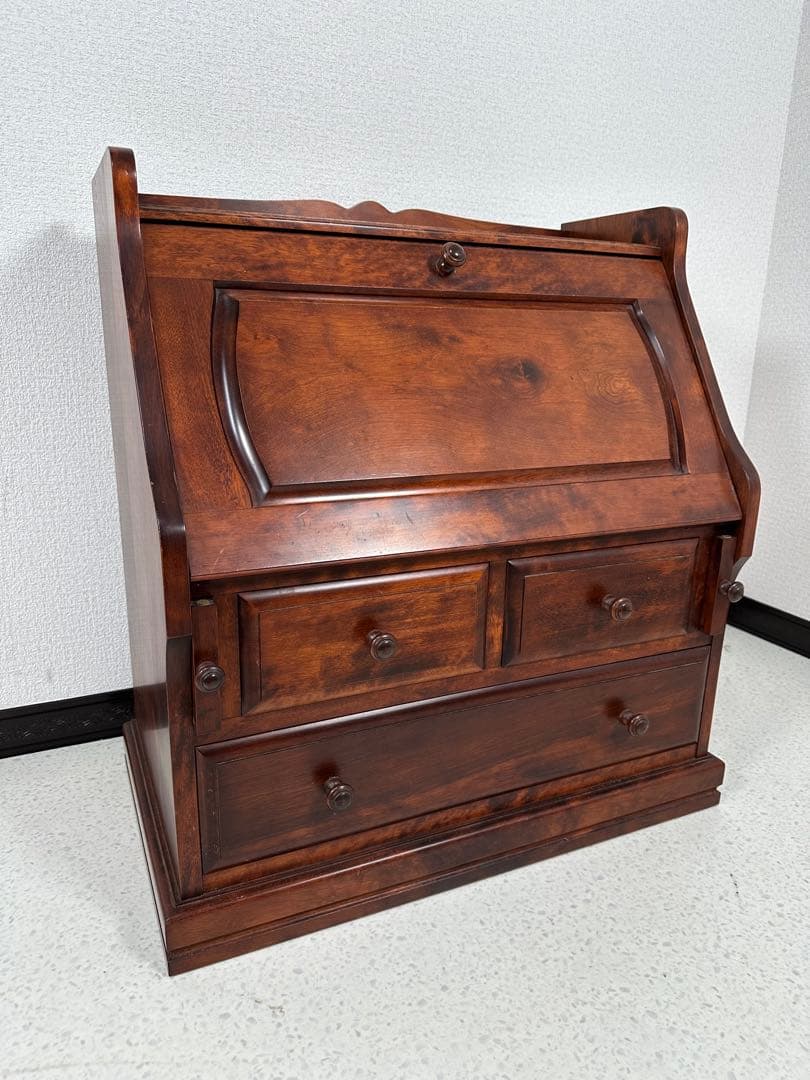 蝦夷民芸 えぞインテリア ライティングビューロー 学習机 書斎 机※i4※