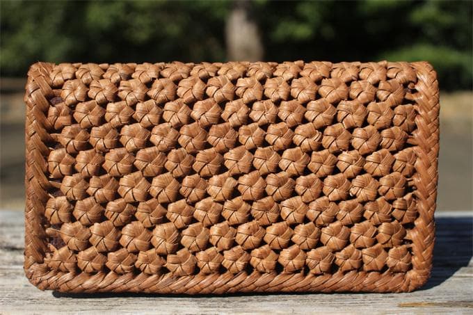 長財布　山葡萄 籠 バッグ 六角花編 小銭入れ　ポーチ財布 　ケース