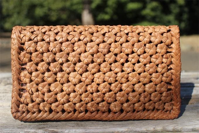 長財布　山葡萄 籠 バッグ 六角花編 小銭入れ　ポーチ財布 　ケース