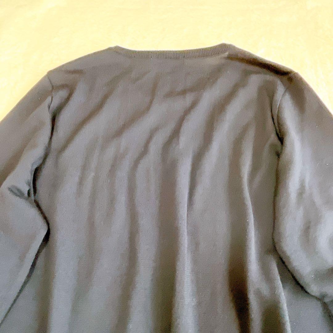 レオナール スポーツ 長袖ニット　ウール100% 大きいサイズ44ダークネイビー