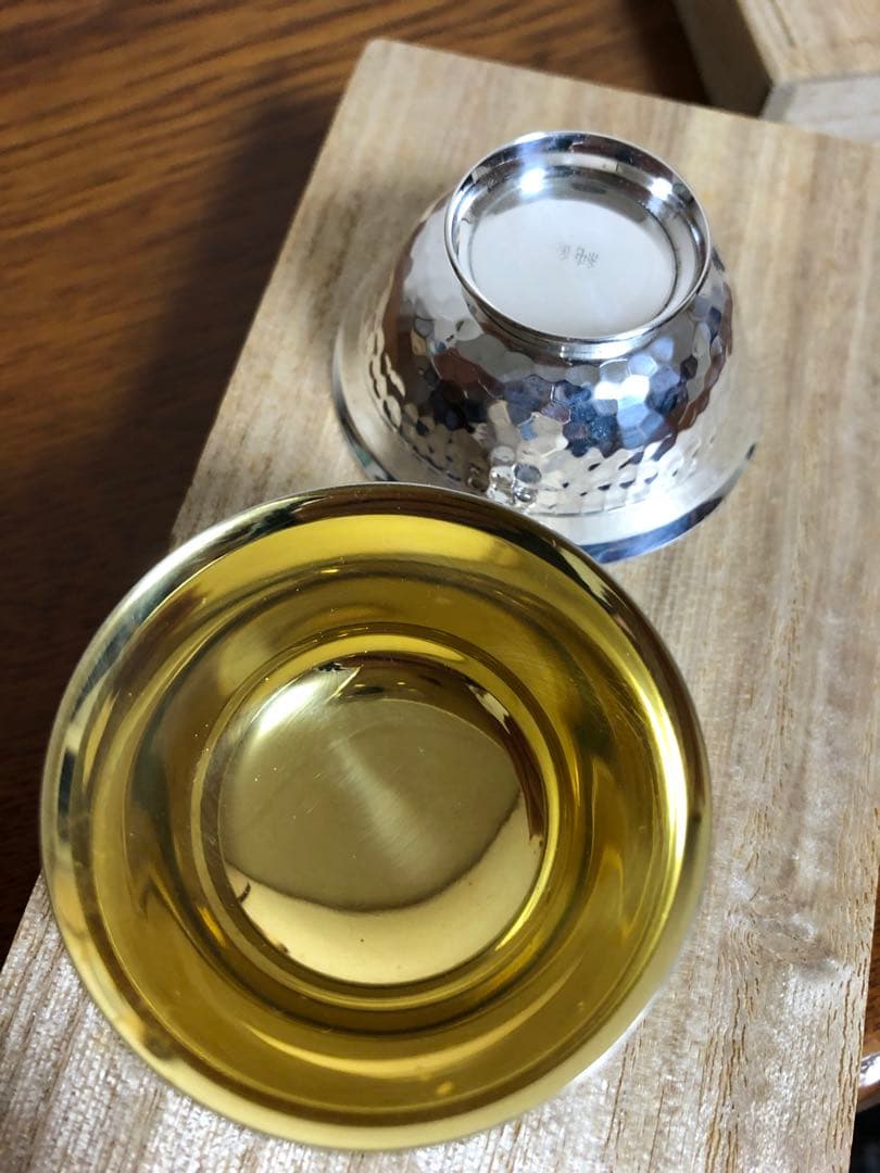 純銀　盃　木箱入り