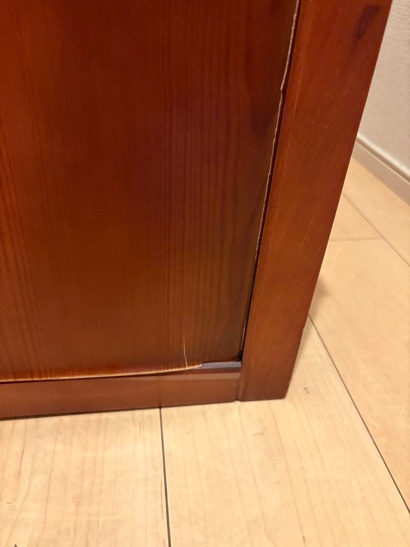 カントリー　キッチンカウンター ダストボックス 木製 ゴミ箱　キャスター付