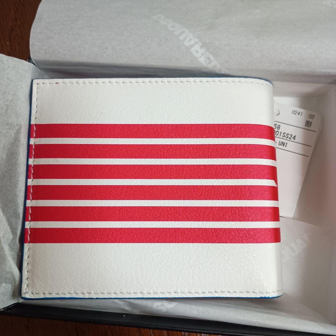 DSQUARED2 折り財布 ホワイト/レッド