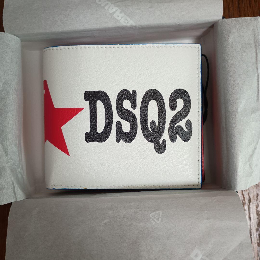 DSQUARED2 折り財布 ホワイト/レッド