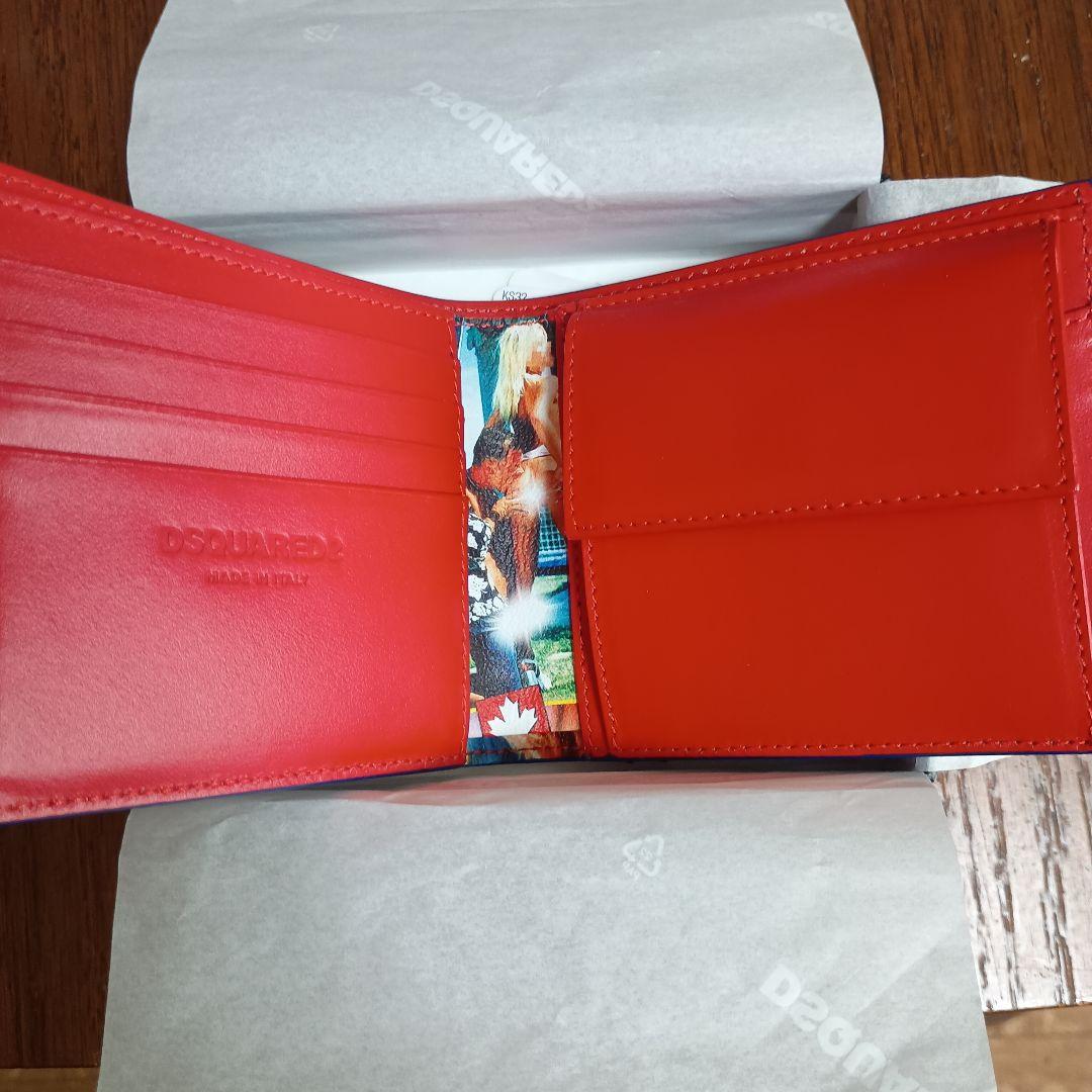 DSQUARED2 折り財布 ホワイト/レッド