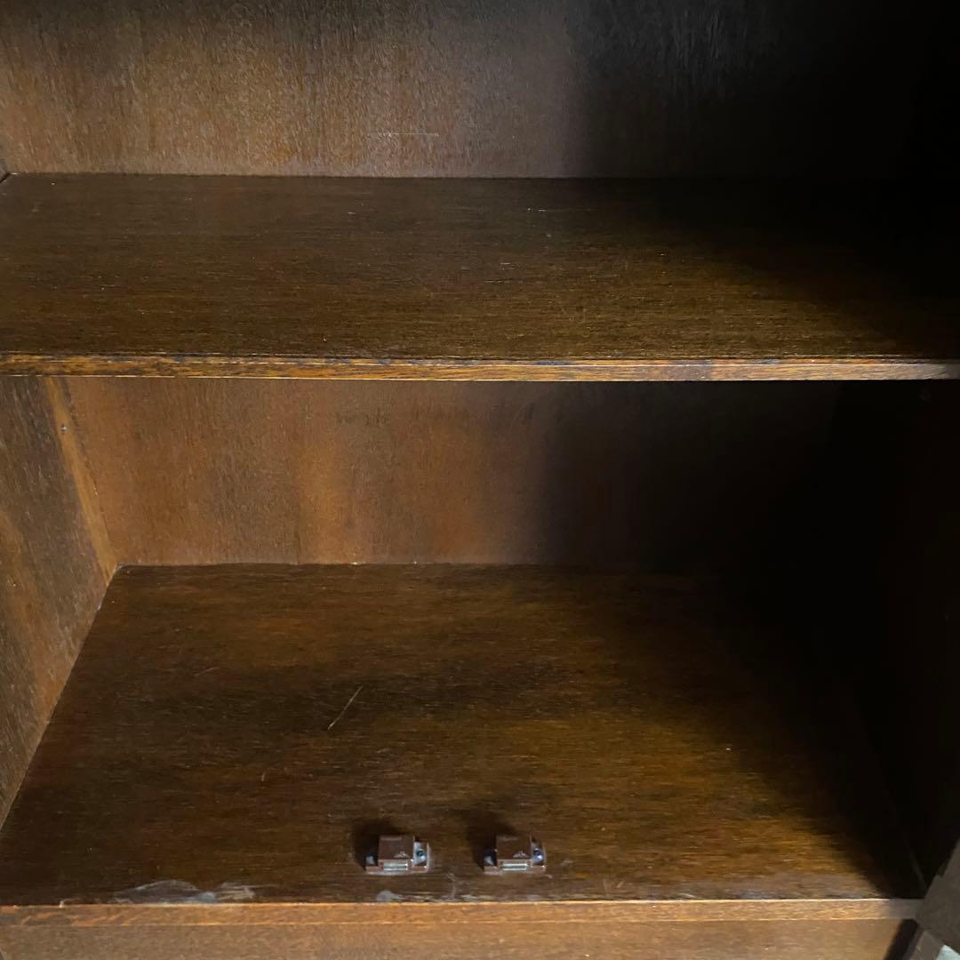 三越家具 ブルージュ Brugge 食器棚 キャビネット オーク材 ステンド