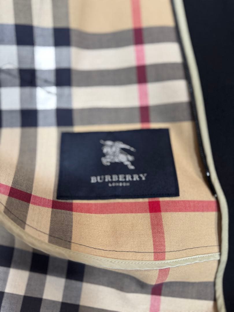 バーバリー　ブラック コート チェック裏地