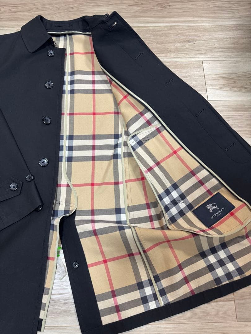 バーバリー　ブラック コート チェック裏地