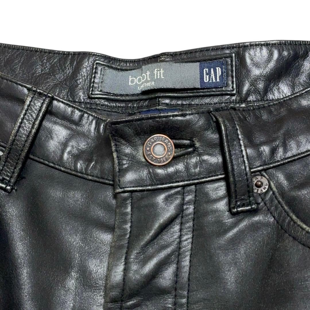 OLD GAP boot fit レザーパンツ ブラック 山田蓮 W31 L30