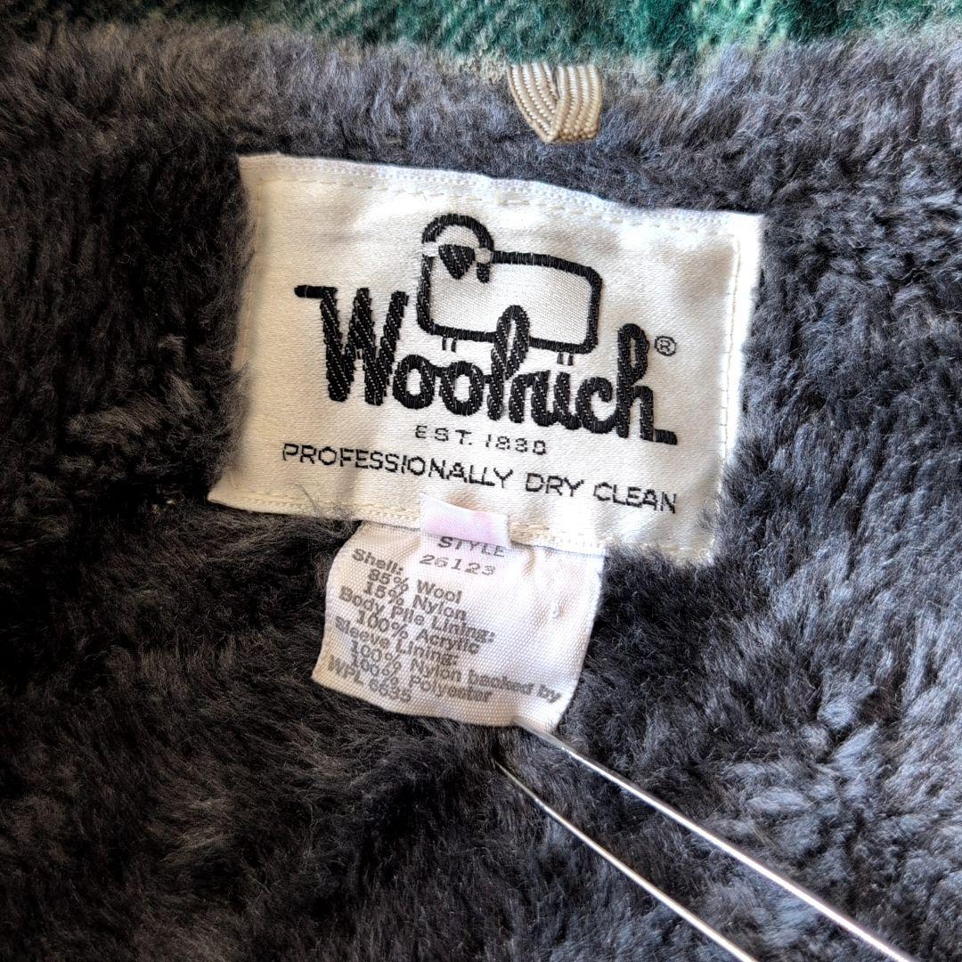 70s ビンテージ ウールリッチ ウールジャケット チェック 裏ボア 古着 L