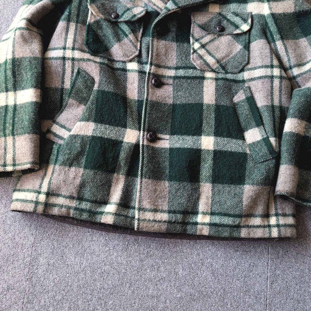70s ビンテージ ウールリッチ ウールジャケット チェック 裏ボア 古着 L