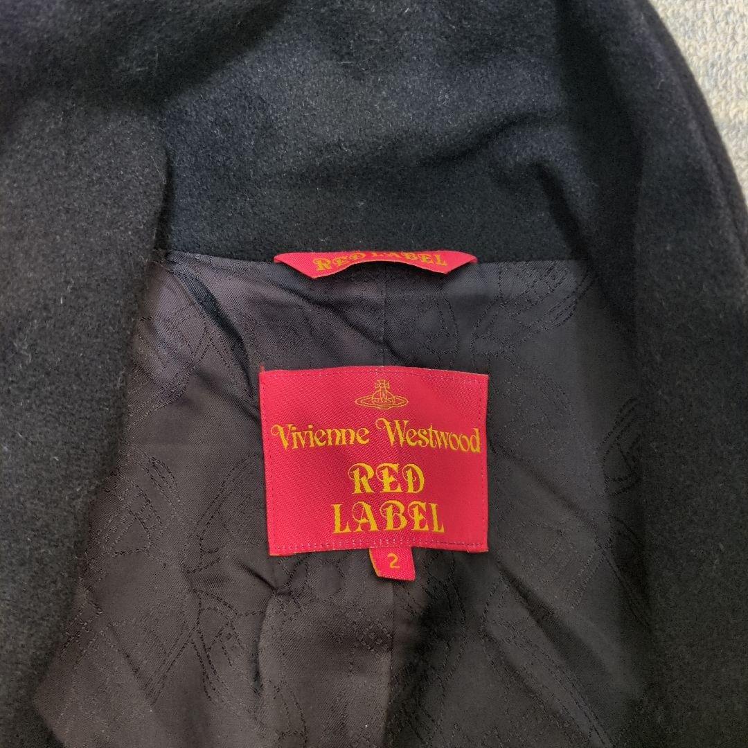 ヴィヴィアンウエストウッドレッドレーベル 変形 オーブ 総ロゴ ウールコート 黒