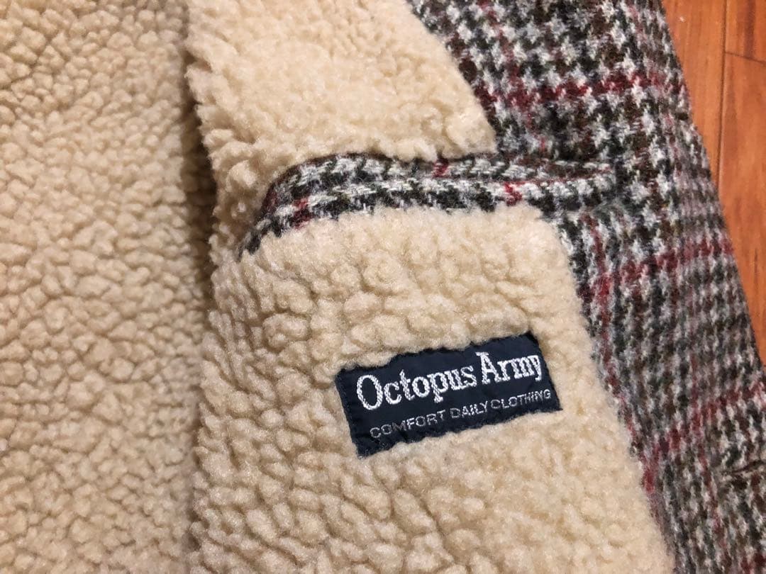 ハリスツイード×オクトパスアーミー 裏ボア コート ジャケット Mサイズ