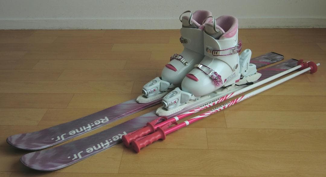 ■■送料無料■SWALLOW■子供用スキー4点セット■板120/靴22■WAX■