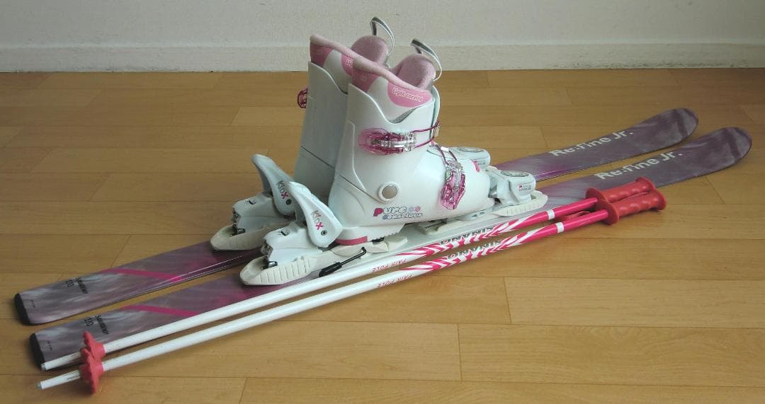 ■■送料無料■SWALLOW■子供用スキー4点セット■板120/靴22■WAX■