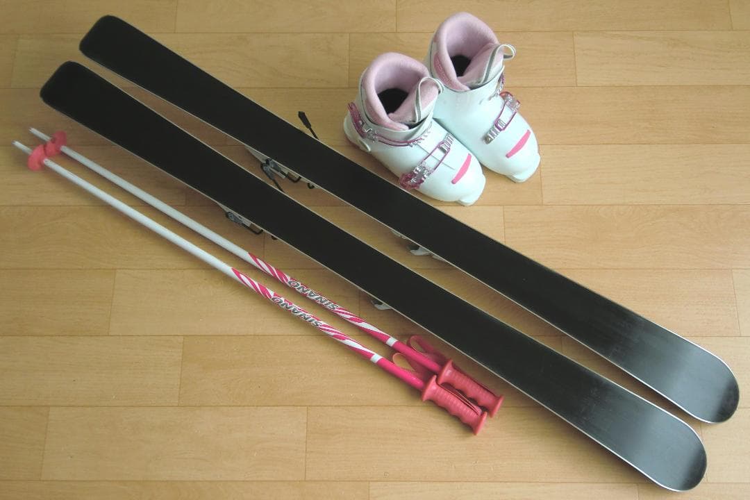 ■■送料無料■SWALLOW■子供用スキー4点セット■板120/靴22■WAX■