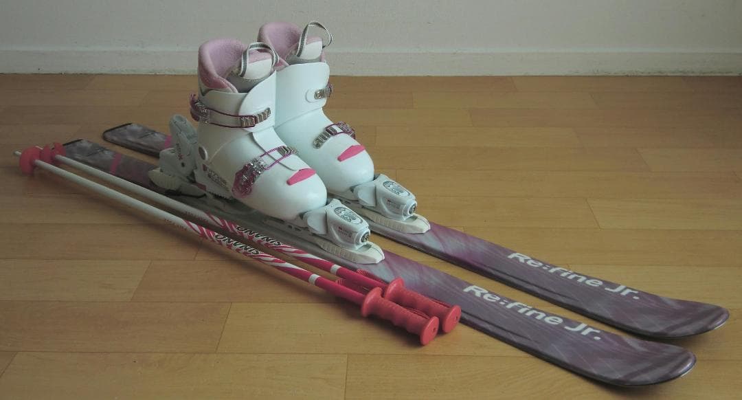 ■■送料無料■SWALLOW■子供用スキー4点セット■板120/靴22■WAX■
