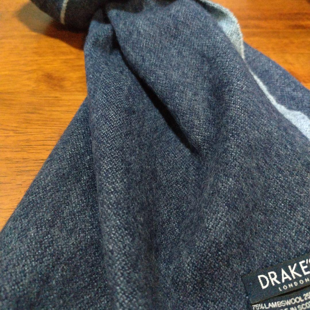 DRAKE'S ドレイクス 英国製ダブルフェィス ラムウール アンゴラ マフラー