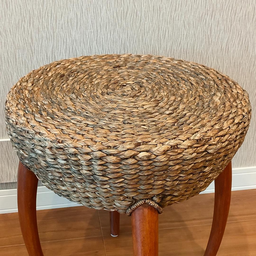 アジアン家具　スツール　ローテーブル　ラウンド　2台セット