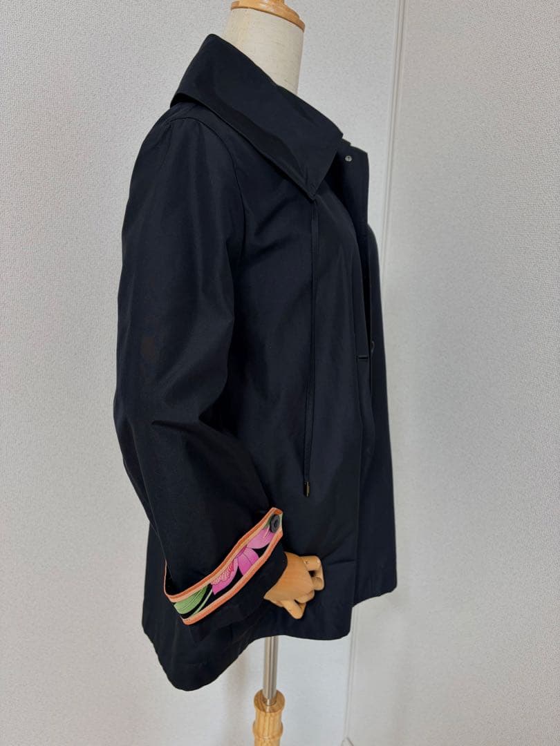 【美品】シルク LEONARD テーラードジャケット M ブラック