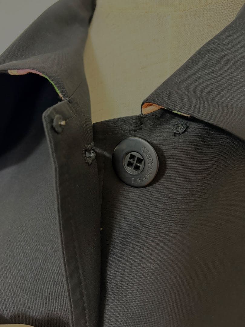 【美品】シルク LEONARD テーラードジャケット M ブラック