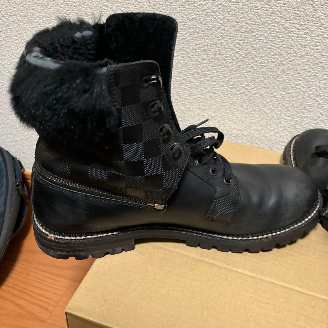 【最高級】ルイヴィトン ダミエ アンフィニ ムートンブーツ 2WAY 黒