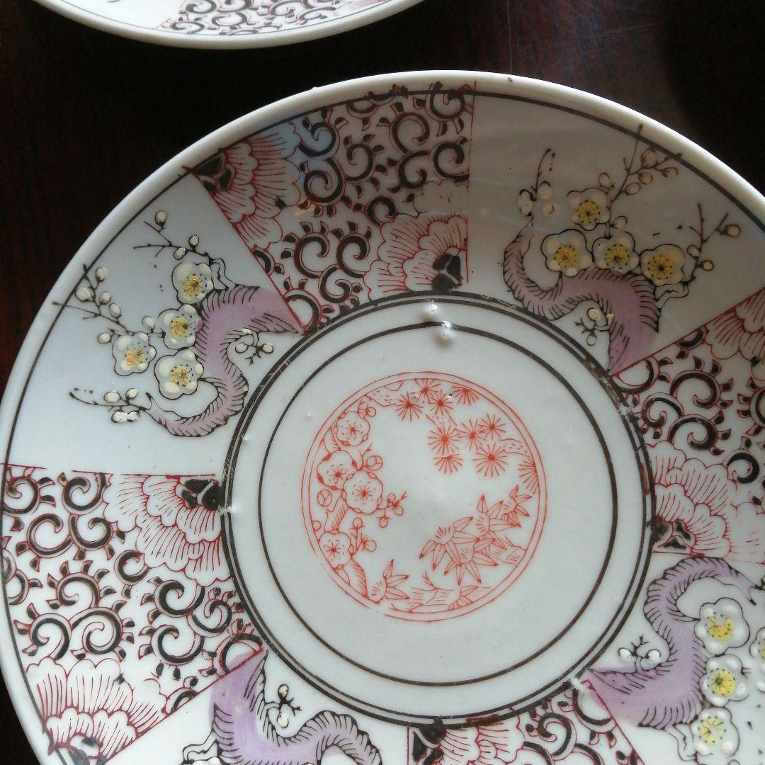 伊万里　色絵芙蓉手中皿　12枚　19cm　大正～昭和初期