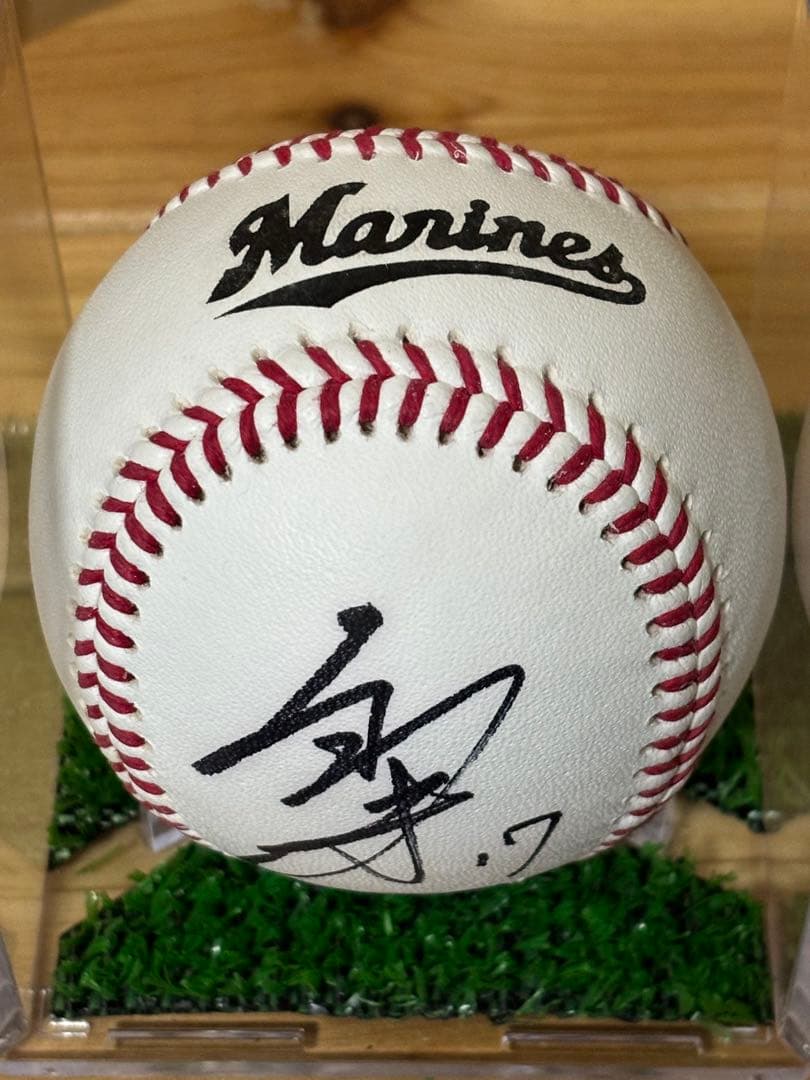 千葉ロッテマリーンズ 佐々木朗希 直筆サインボール ロゴ入り練習球