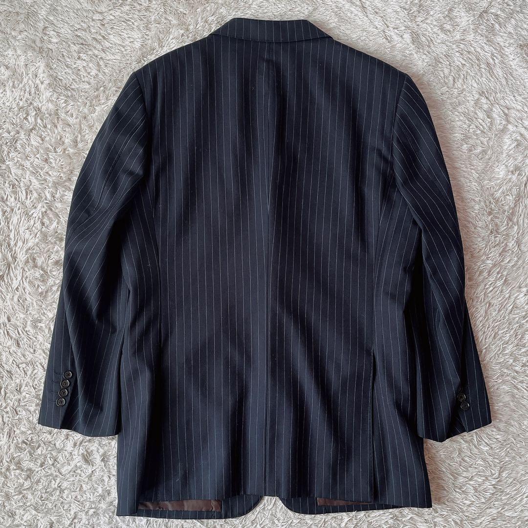 【美品】ポールスチュアート シングルジャケット スーツセットアップ 紺ストライプ