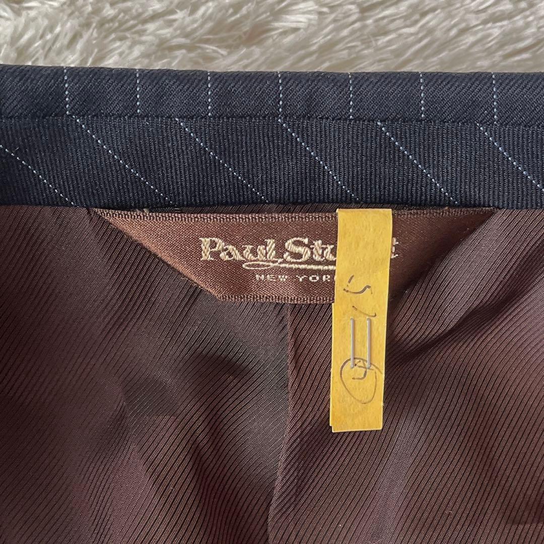 【美品】ポールスチュアート シングルジャケット スーツセットアップ 紺ストライプ