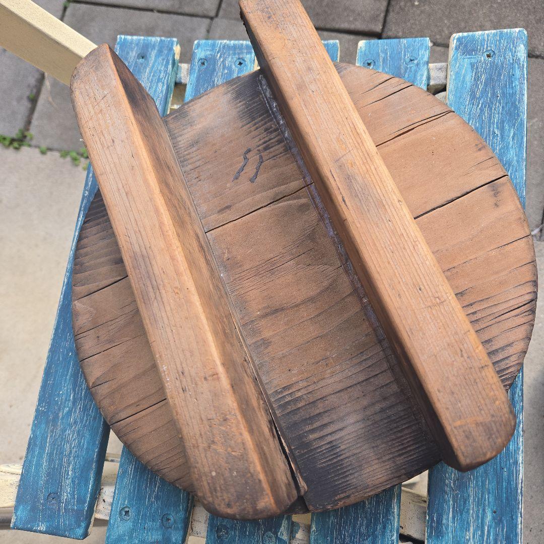 古民具 鉄製羽釜(蓋付き) ／ 和せいろ蒸し器 お餅つき用具