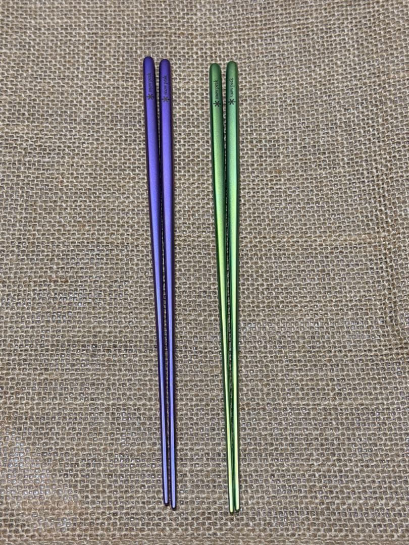 スノーピーク( peak) チタン先細箸　グリーンパープル