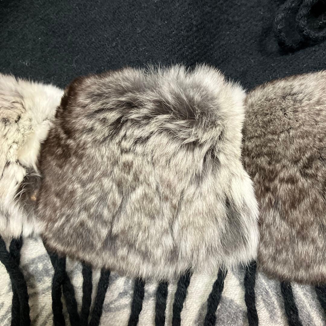 チンチラ２点！人口繁殖個体 ＊超大判カシミヤストール ＊ティペット