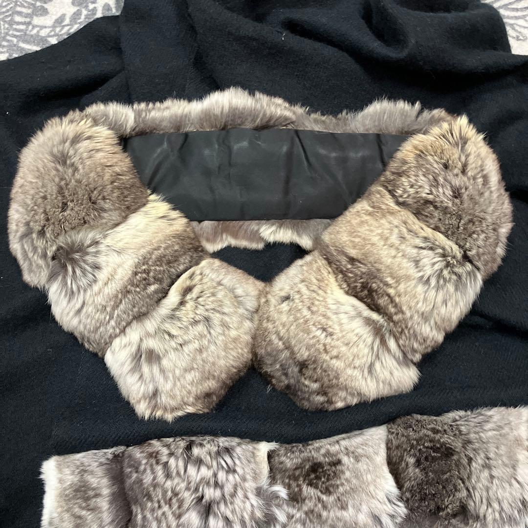 チンチラ２点！人口繁殖個体 ＊超大判カシミヤストール ＊ティペット