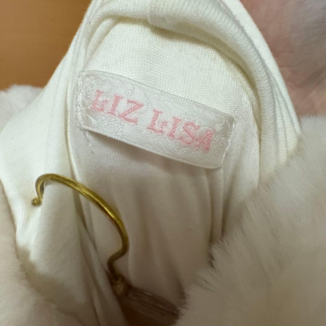 LIZLISA リズリサダブルリボンニットファー ポンチョ