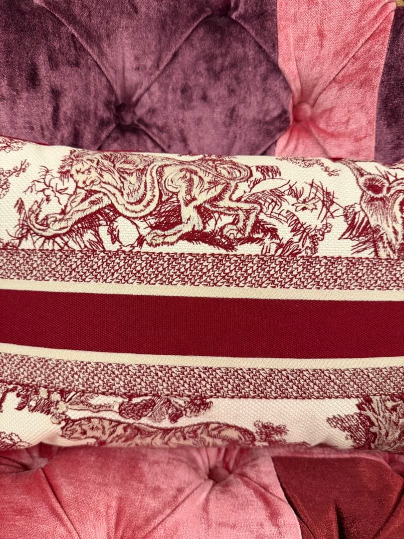 CHRISTIAN DIOR 赤と白のクッション