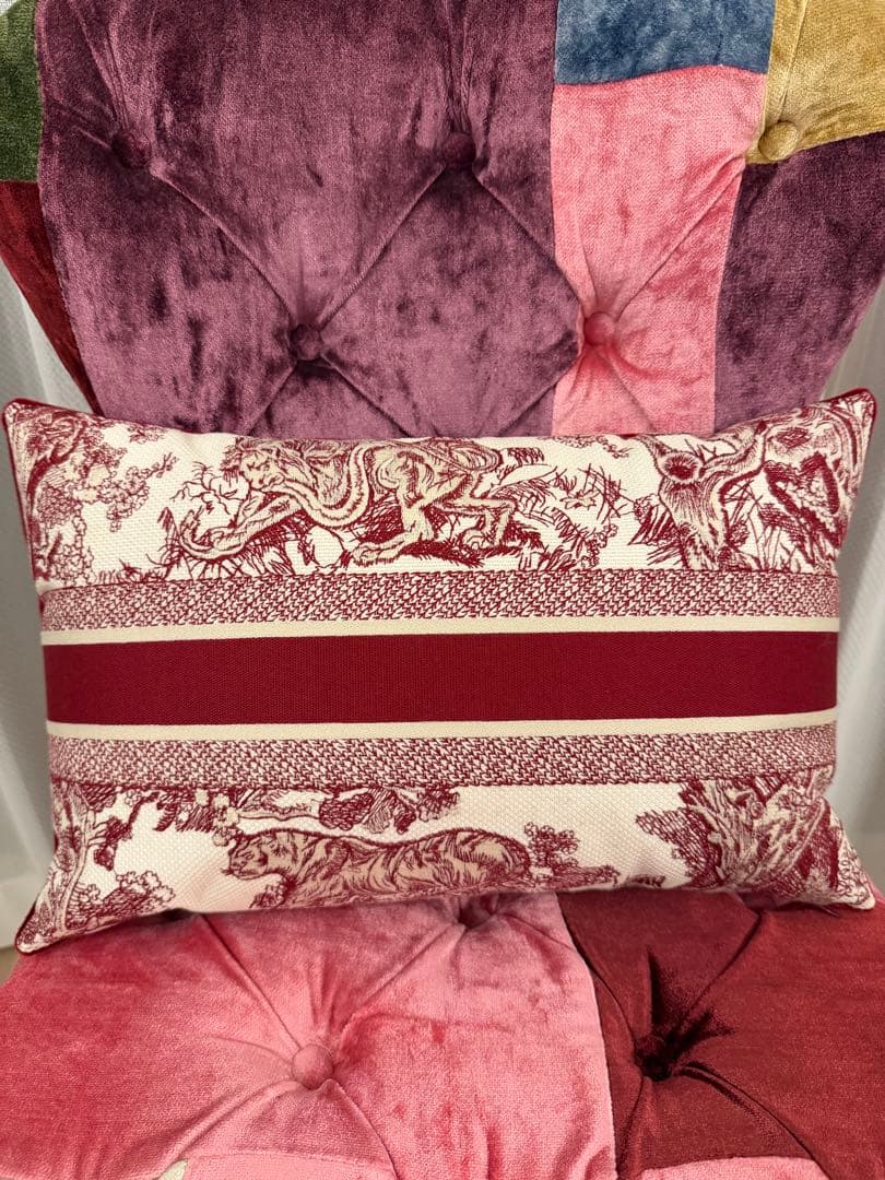 CHRISTIAN DIOR 赤と白のクッション