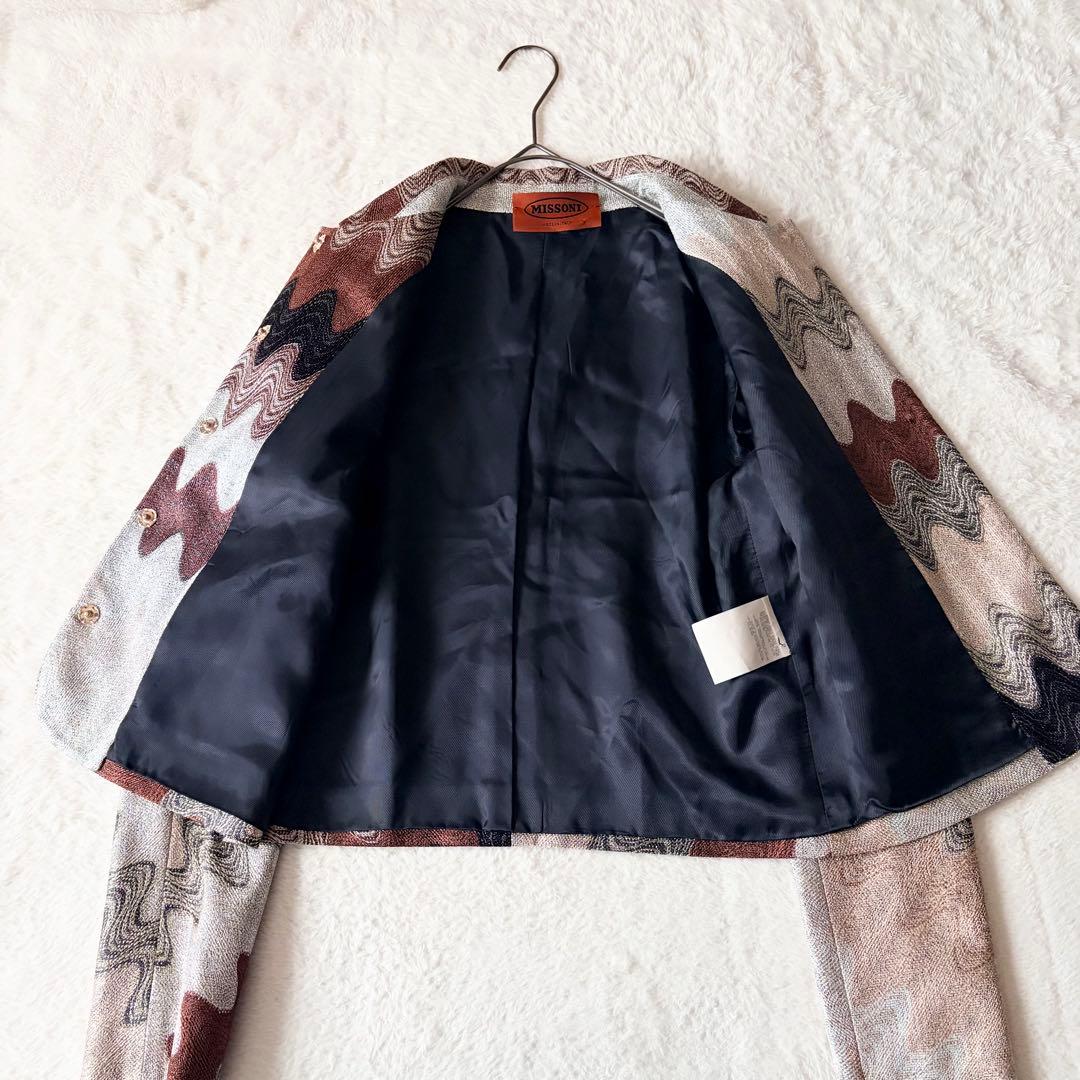 6174 美品✨ ミッソーニ テーラードジャケット 総柄 マルチカラー イタリア