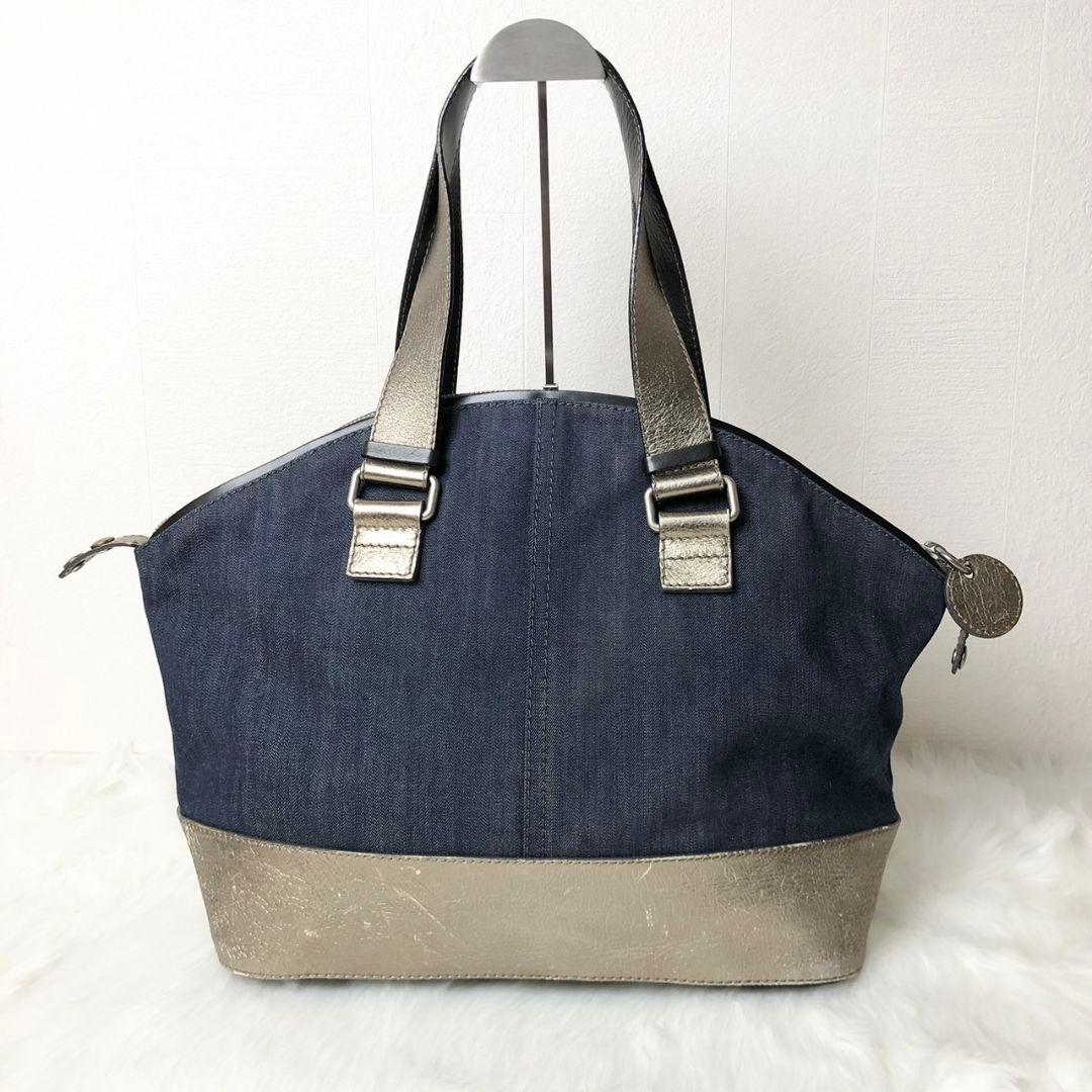 【良品】Chloe クロエ トートバッグ デニム×レザー 肩掛け可 A4収納可