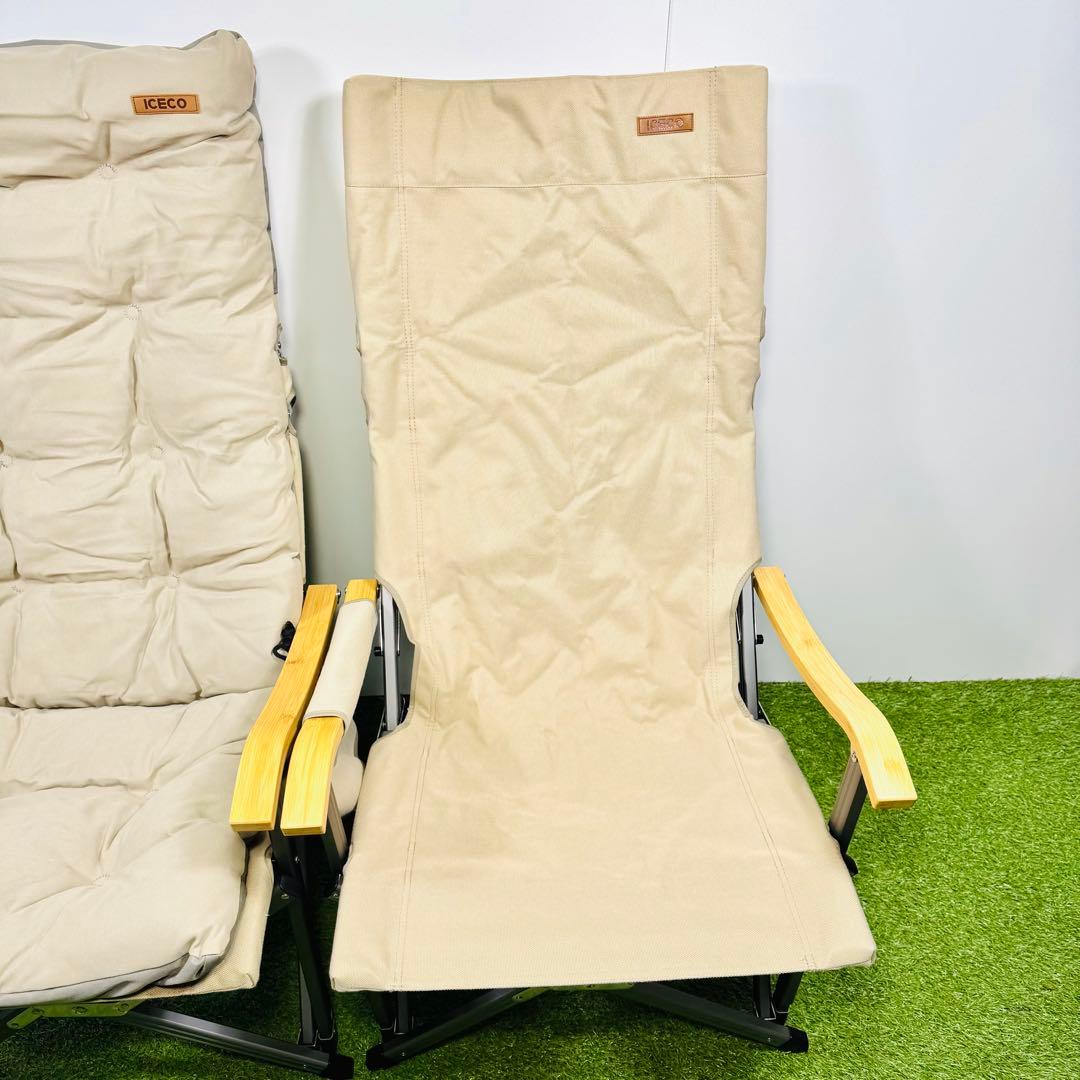 美品セット ICECO 折りたたみアウトドアチェア　クッションカバセット 2脚