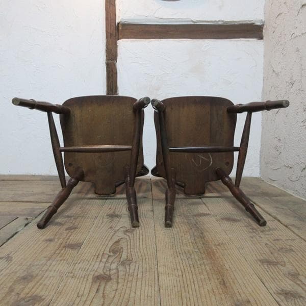 イギリス アンティーク 家具 キッチンチェア 2脚セット 英国 4742e