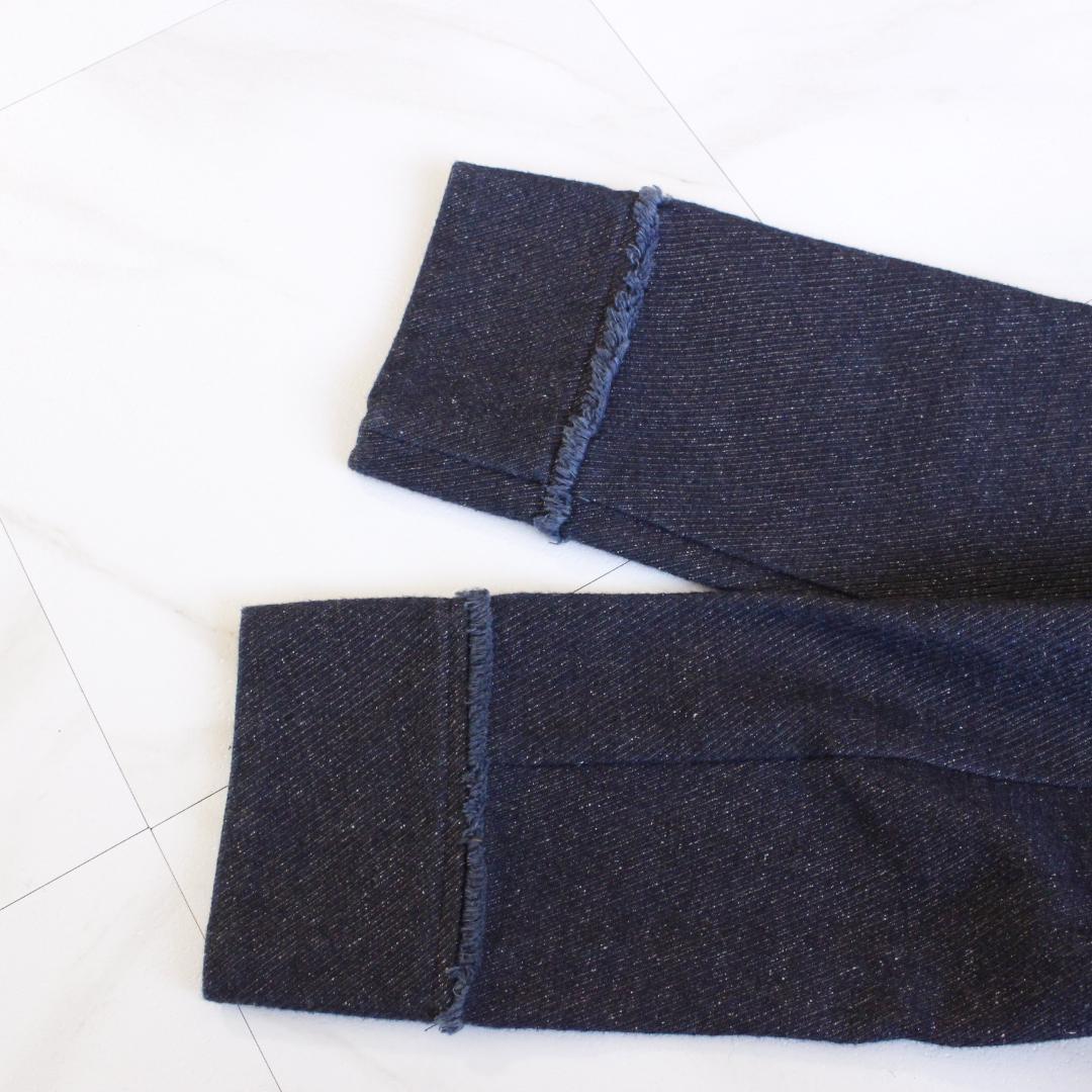 nume インディゴロングコート フーディー デニム調 Mサイズ ネイビー