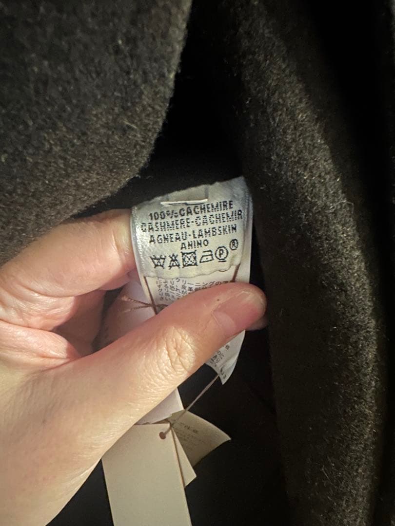 エルメス　カシミアコート　ケープ付