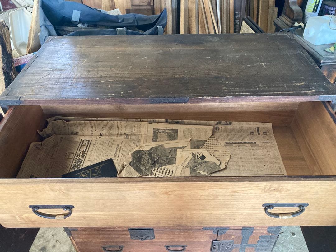 江戸後期から明治　福島桐箪笥　商家箪笥　上下2段