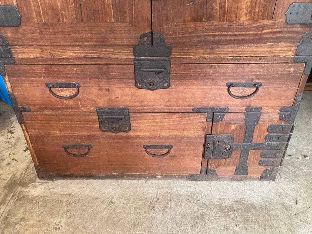 江戸後期から明治　福島桐箪笥　商家箪笥　上下2段