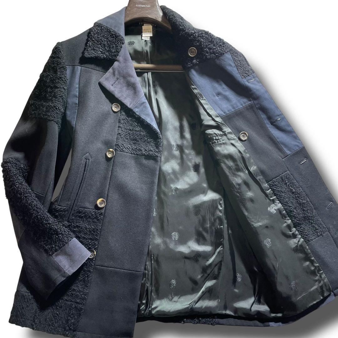 VERSACE ヴェルサーチ カシミヤ100% 切り替え Pコート メデューサ