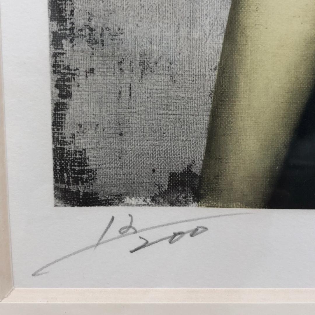 藤岡心象 一枚の繪 「少女とバラ」 リトグラフ 直筆サイン　12/200