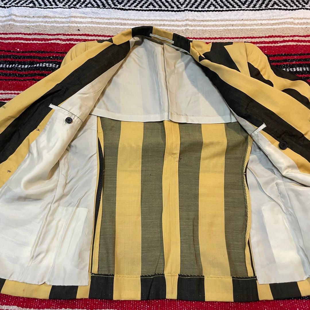 GRASS MEN'S ストライプ ダブルブレストスーツ セットアップ　レトロ