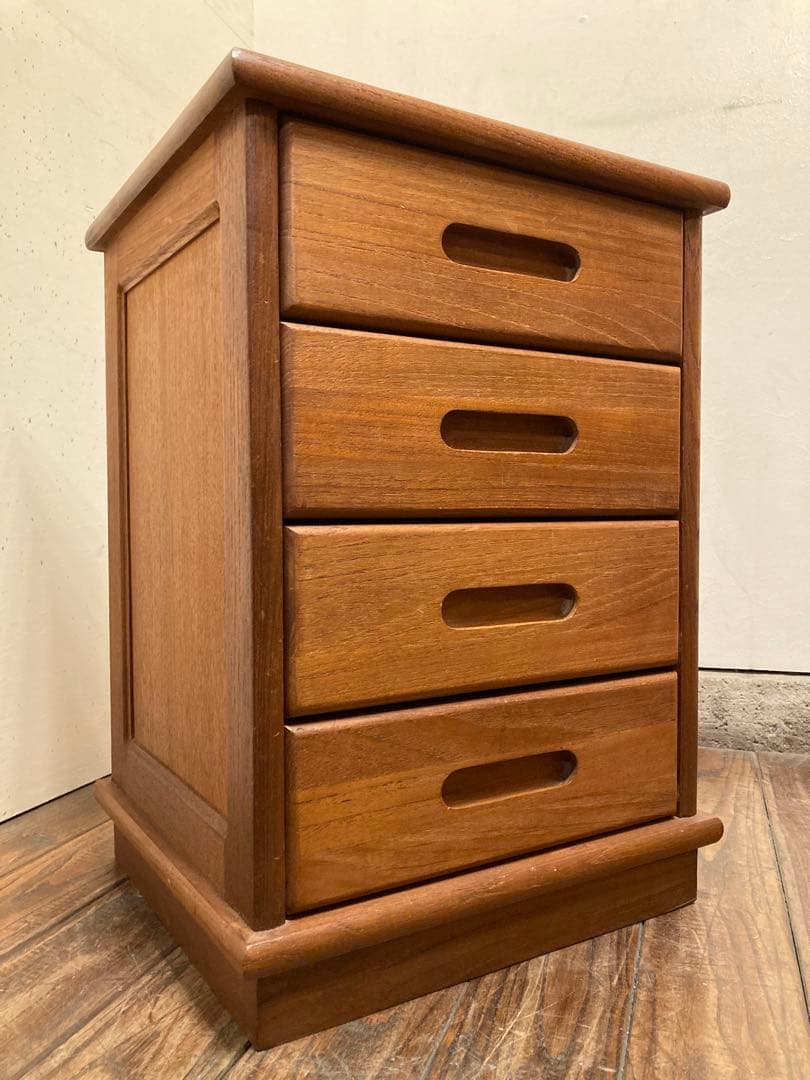 80's ヴィンテージ チーク無垢材 小引き出し サイドテーブル 北欧モダン