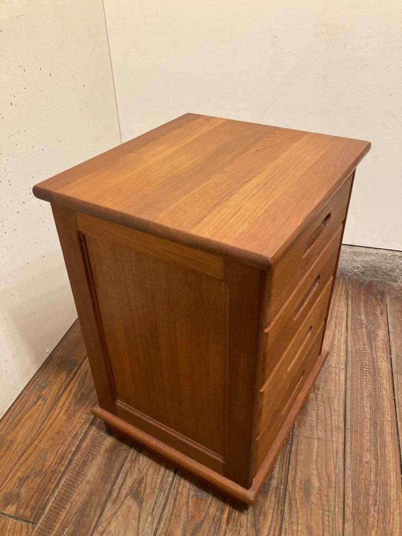 80's ヴィンテージ チーク無垢材 小引き出し サイドテーブル 北欧モダン